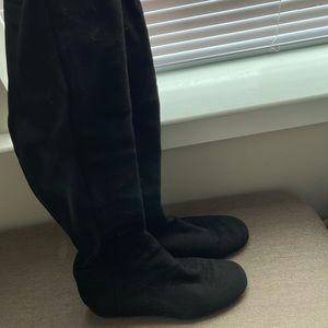 Stuart Weitzman black Suede over the knee boots